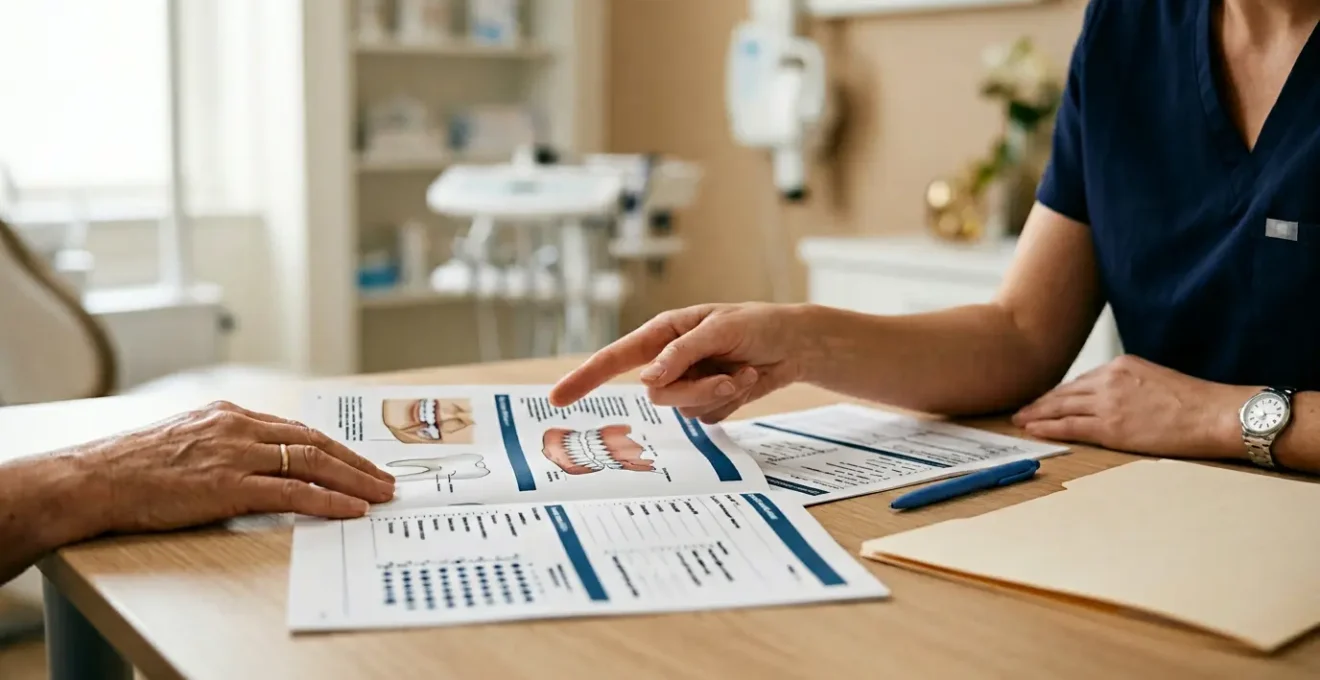 Consultation médicale pour implant dentaire avec documents de remboursement