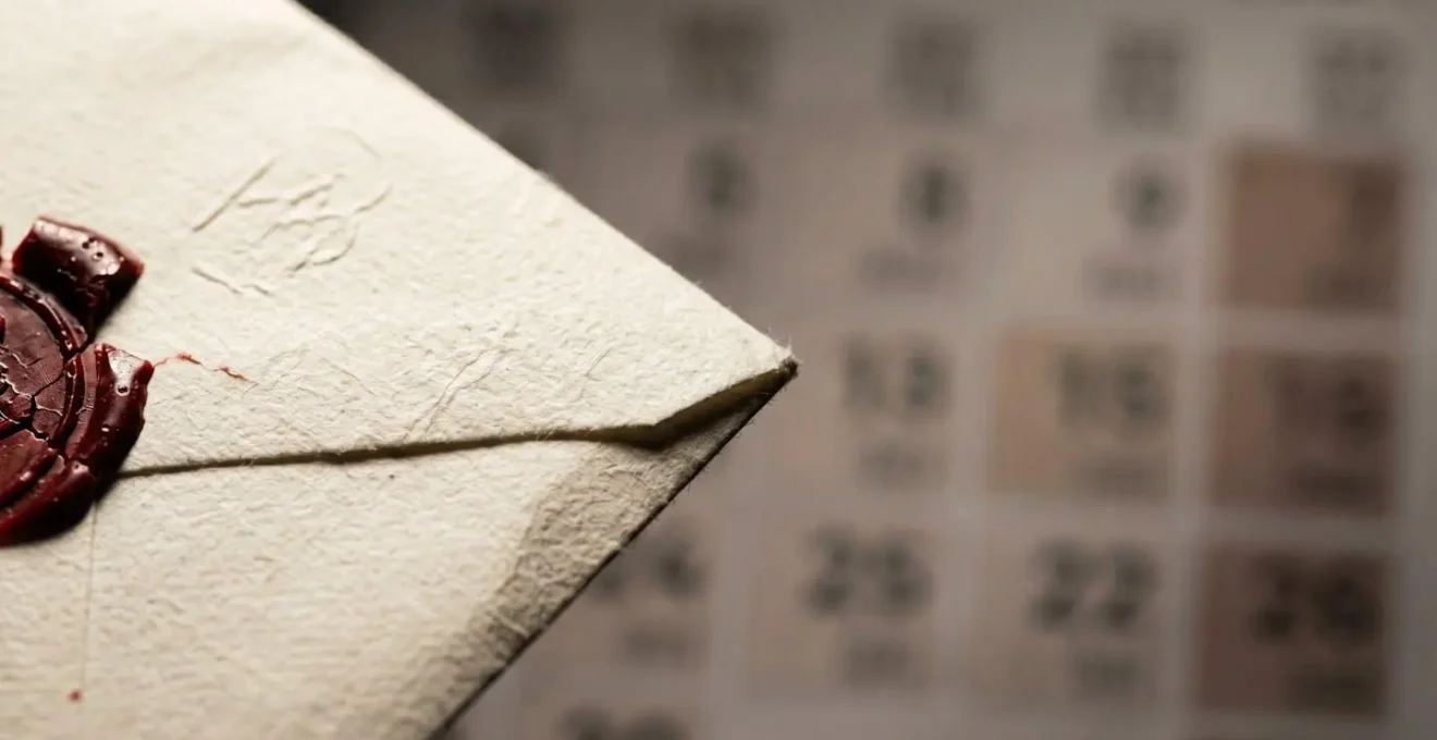 Enveloppe de lettre recommandée et calendrier pour interrompre la prescription en assurance