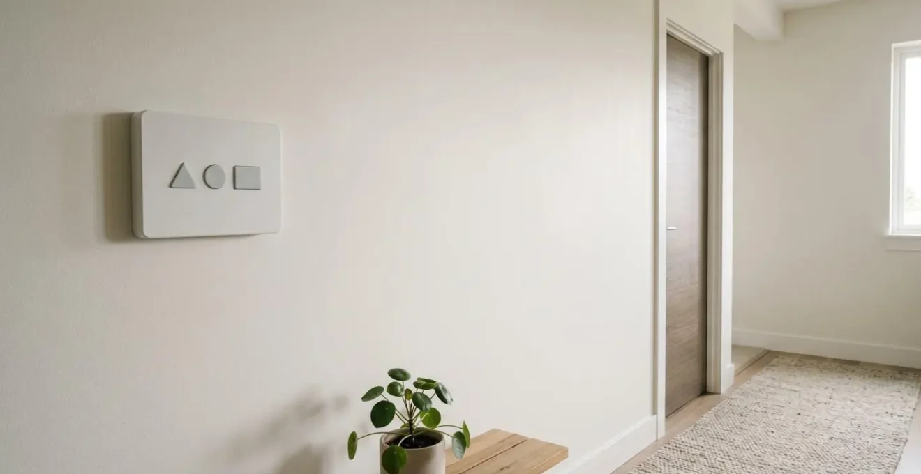 Panneau de contrôle d'alarme résidentielle dans un intérieur domestique moderne
